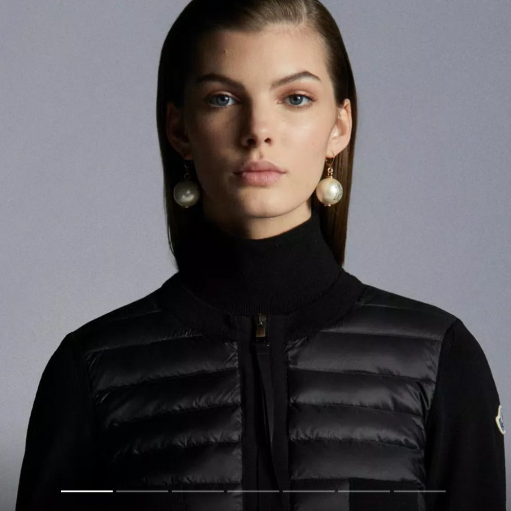 MONCLER Padded Wool Cardigan Navy BLUE